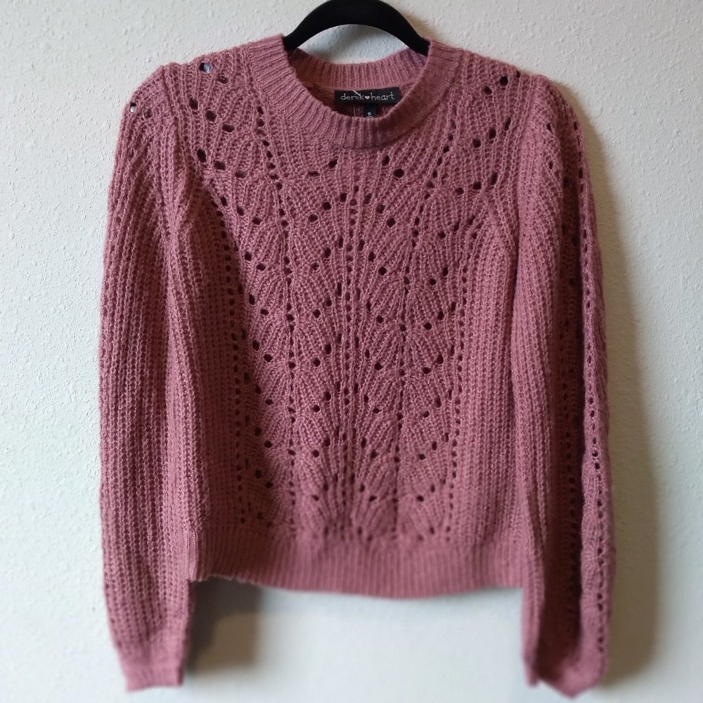 Derek Heart Pullover Long Sleeve Sweater Small EUC